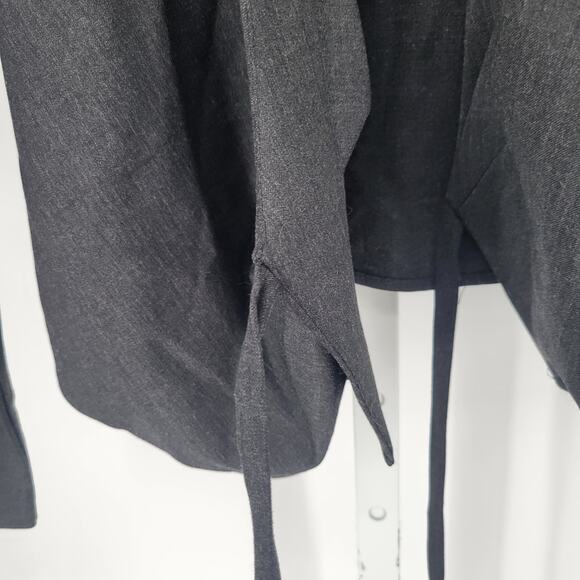 Lafayette 148 Womens Sz 0P Petite Wrap Style Blazer Jacket Charcoal Gray Wool - Picture 3 of 5
